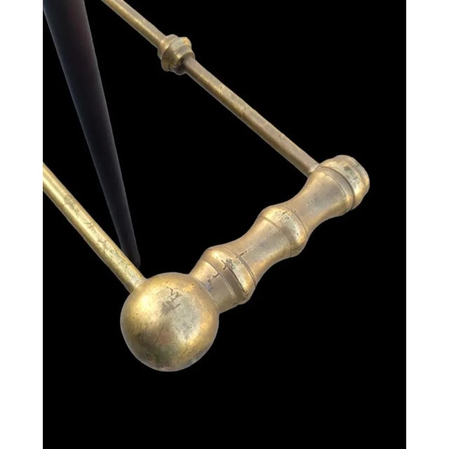 Vintage Mens European Brass Iron Hanger Cup Valet Clothing Rack For Sale In West Palm - Image 6 of 8