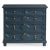 A rectangular molded top rests over five individual drawers veneered with oak. The drawers are accented by intricate...