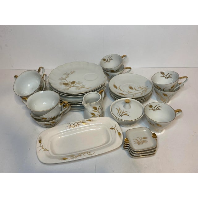 Ceramic Antique Nippn Hand Painted Wheat Patterned Tea Set- 31 Pieces For Sale - Image 7 of 7