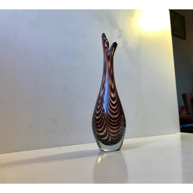 Maroon Art Glass Duckling Vase by Per Lütken for Kastrup & Holmegaard, 1950s For Sale - Image 8 of 8