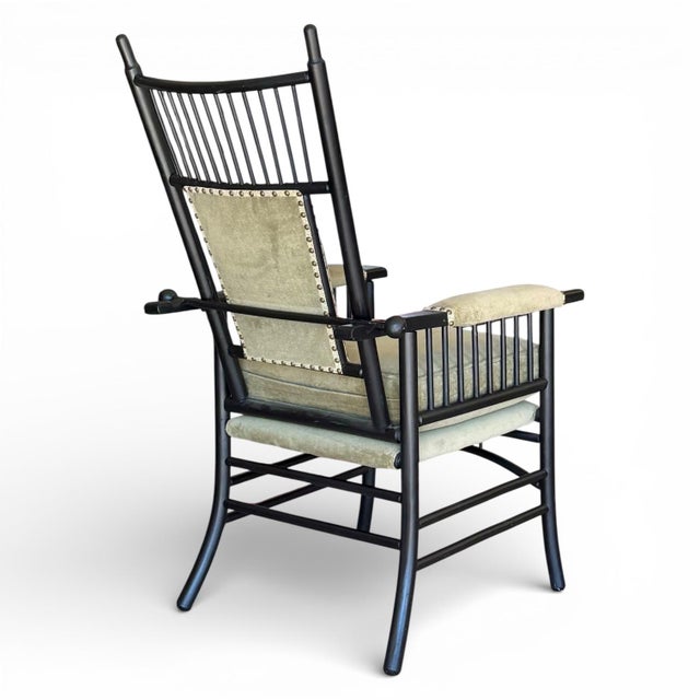 Late 19th Century English Arts and Crafts Reclining “Morris” Chair in the Manner of Liberty and Co. For Sale - Image 9 of 17