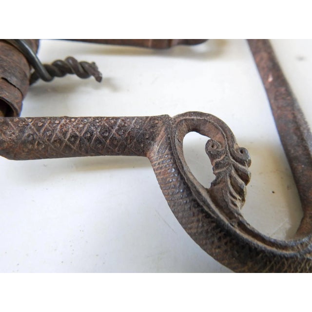 Beautiful hand forged iron handle for chest, origin and age unknown but I would guess 18th century. Purchased at a Central...