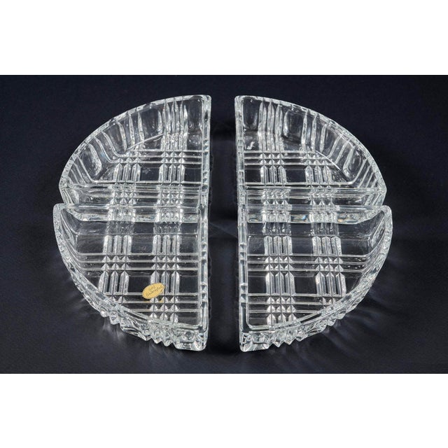 Mid-Century Crystal Centerpiece attributed to Nachtmann, 1960s, Set of 4 For Sale - Image 6 of 7