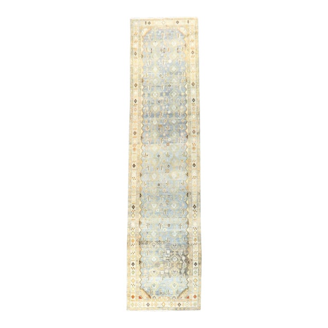 Antique Zabihi Collection Rare Wide Long Green Persian Malayer Runner - 3'8" x 17'8" For Sale