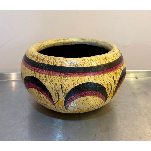 Mexican Midcentury Mexican Hand-Painted Pottery Planter For Sale - Image 3 of 5