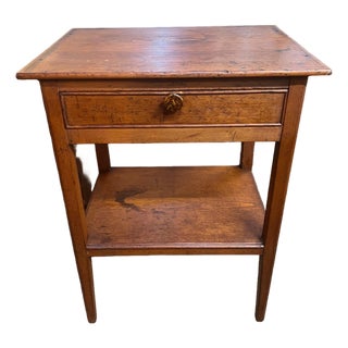 Shaker Early 1800’s Cherry Side Table With Shelf For Sale