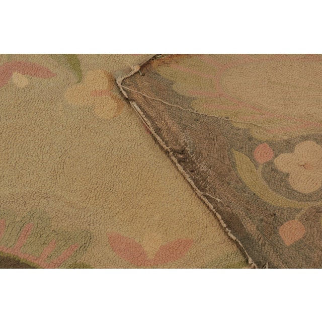 Antique 20th Century Hooked Floral Rug With Colorful Bouquet Design - Rug & Kilim For Sale - Image 11 of 11