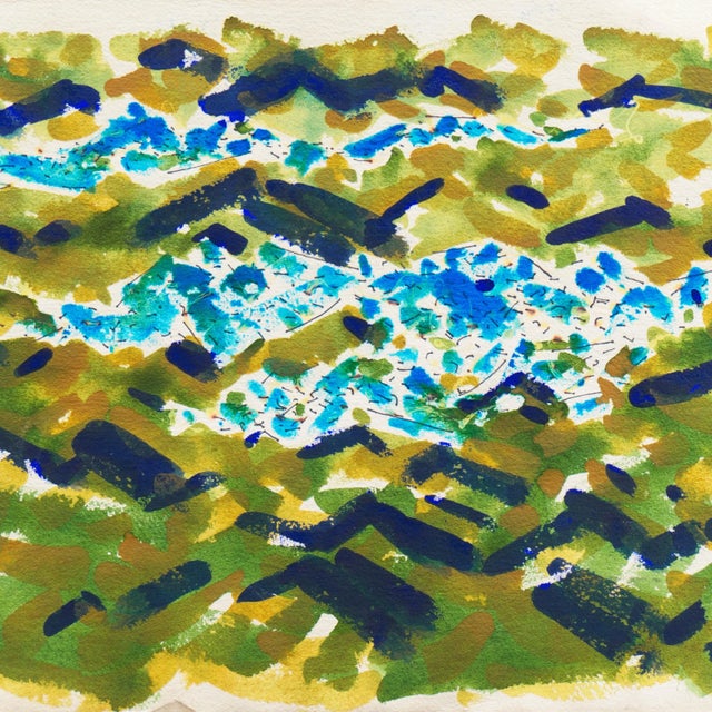 1960s 'Abstracted Lake Landscape' by Carl Frederick Riter, 1967; Wisconsin Artist For Sale - Image 5 of 9