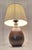 1970s Vintage Table Lamp with Brown Ceramic Base and Fabric Shade, 1970s For Sale - Image 5 of 7