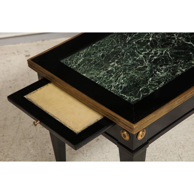 Wood Jansen Marble-Top Coffee Table in the Directoire Manner For Sale - Image 7 of 12