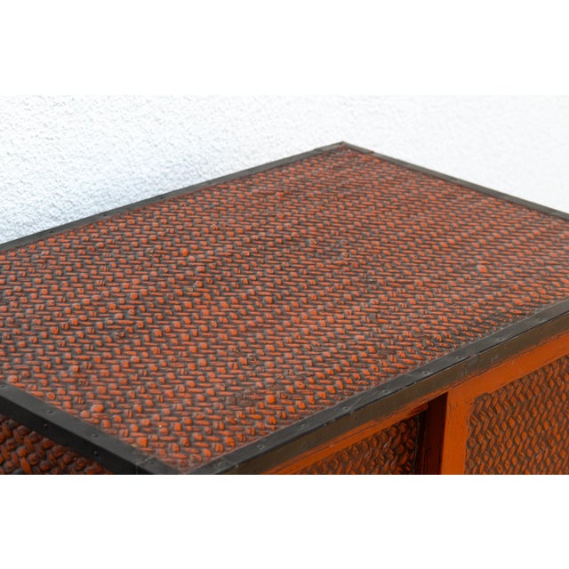 Mid-Century Japanese Faux Bamboo Tansu Chest For Sale - Image 4 of 10