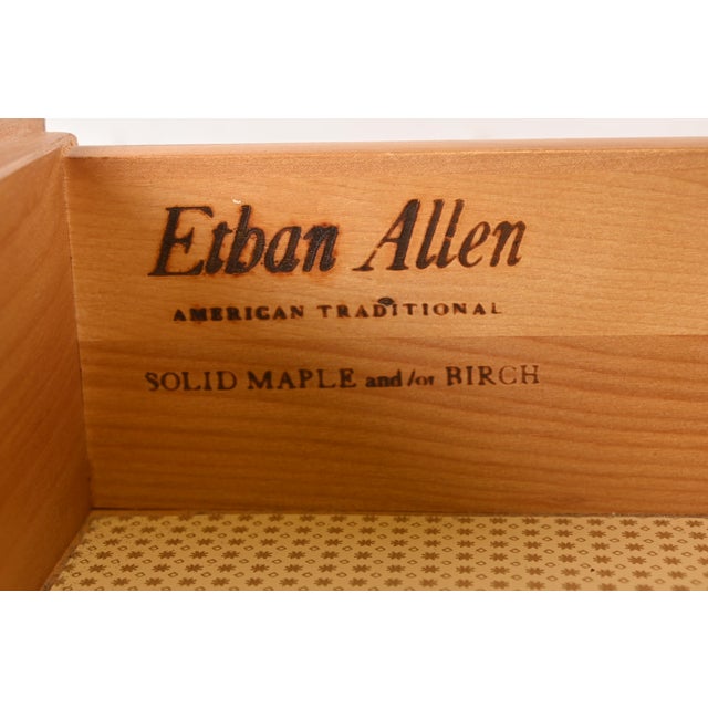 Ethan Allen American Colonial Solid Maple Secretary Desk Hutch Top or Wall Unit, Circa 1970s For Sale - Image 10 of 16