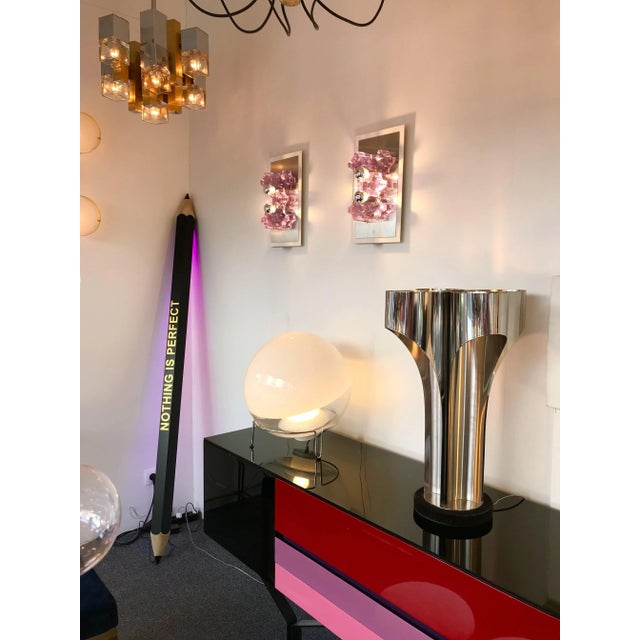 Lavender Pressed Glass Sconces by Biancardi and Jordan Arte, Italy, 1970 - A Pair For Sale - Image 8 of 13