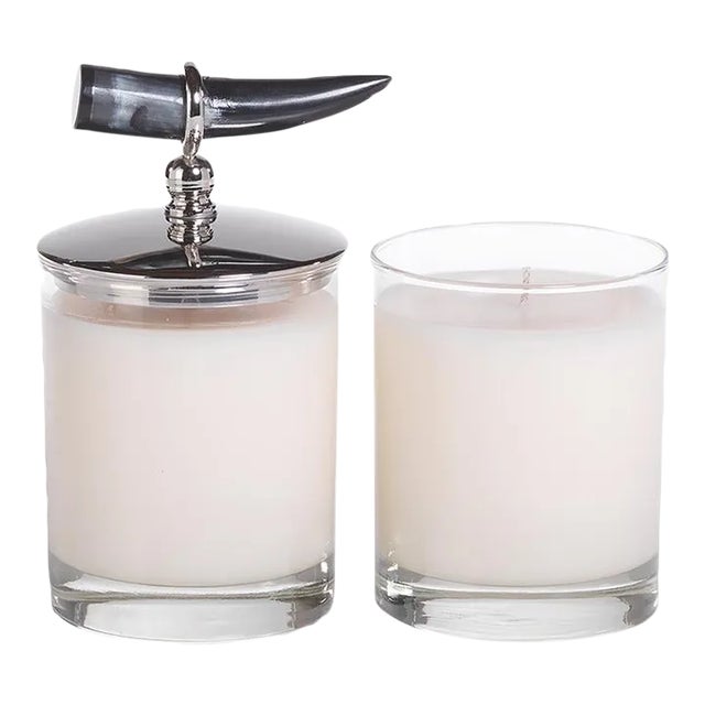 Casablanca Horn Scented Candle Jars, Set of 2 For Sale