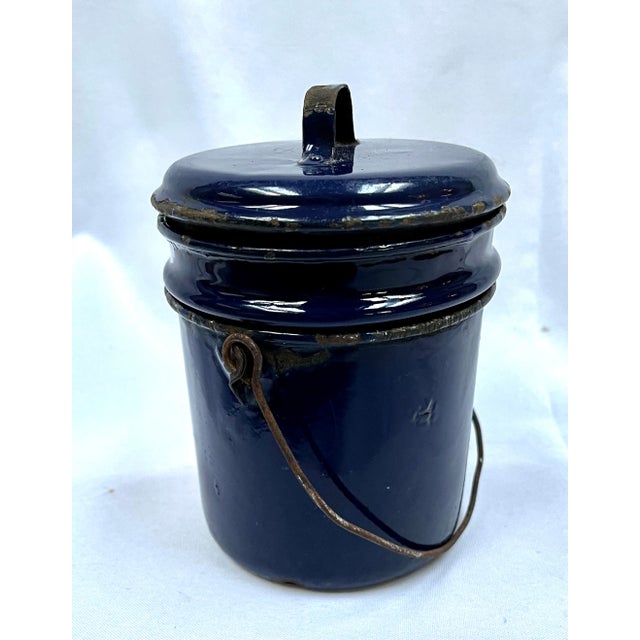 Vintage French Enamel Lunch Pail For Sale - Image 10 of 10
