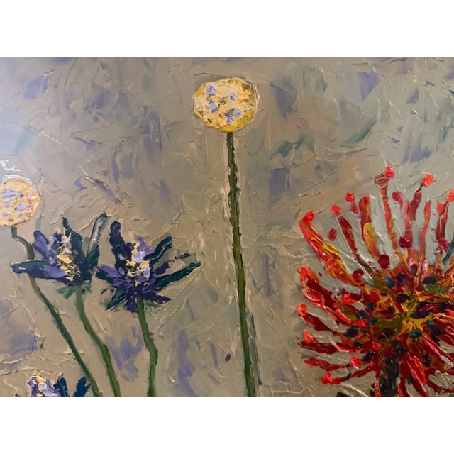 Contemporary Expressionist Floral Original Oil Painting For Sale - Image 3 of 7