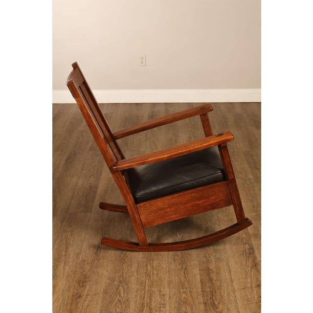 Antique L & J.G. Stickley Mission Oak Rocking Chair For Sale - Image 18 of 18