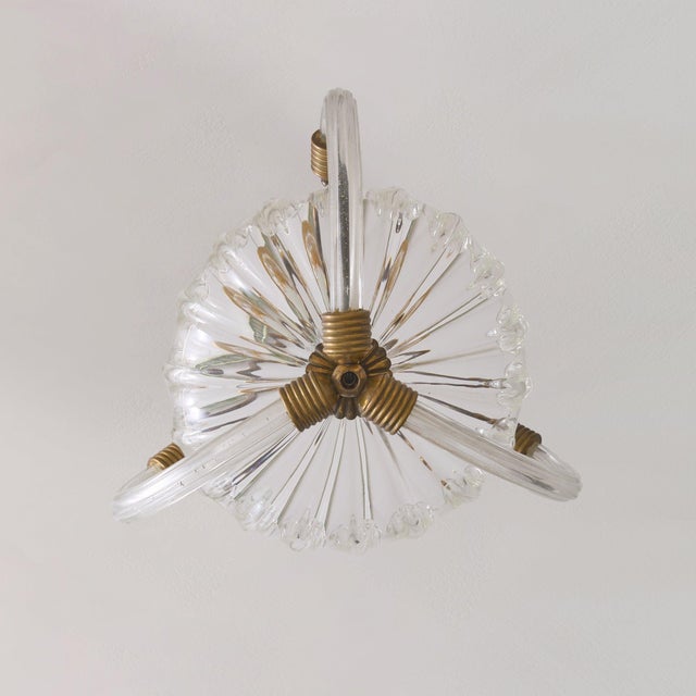 Mid 20th Century Italian Murano Glass Drop Pendant Attributed to Barovier & Toso, 1940s For Sale - Image 5 of 8