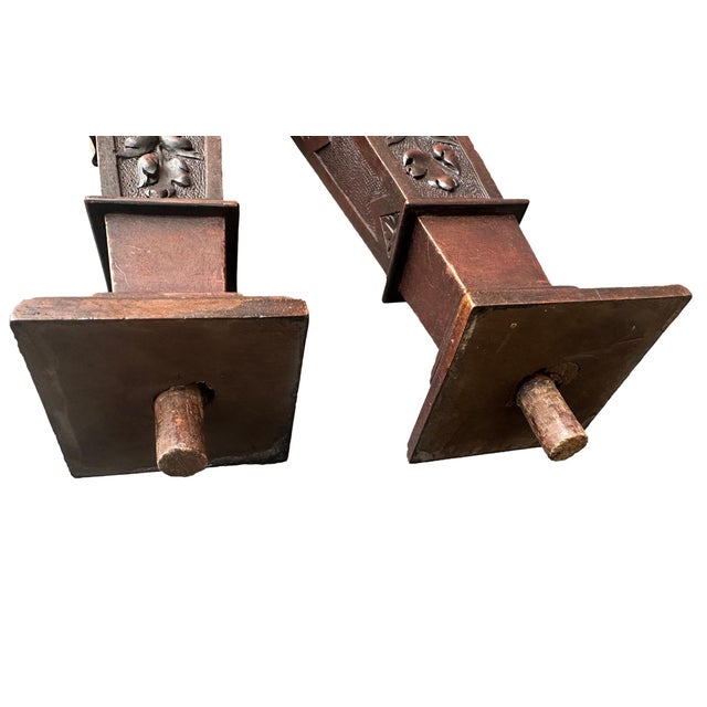 Wooden Pilaster, 1890s, Set of 2 For Sale - Image 4 of 12