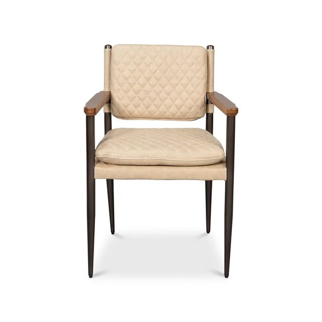 Mid-Century Modern Mid-Century Modern Leather Armchair - Cappuccino Cream For Sale - Image 3 of 12