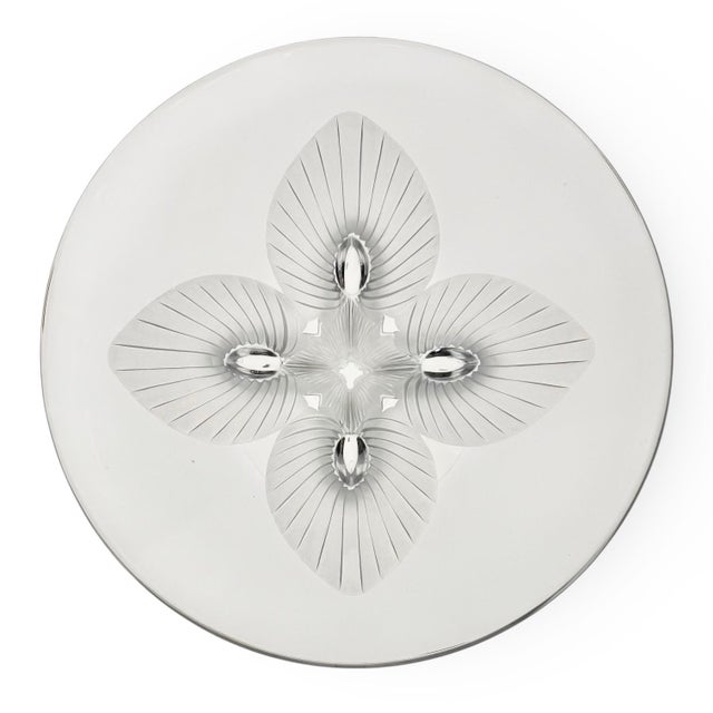 Lalique Lalique Art Deco Revival “Virginia Peacock” Crystal Compote For Sale - Image 4 of 6