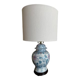 1980s Chinoiserie Pastel Palette Lamp For Sale