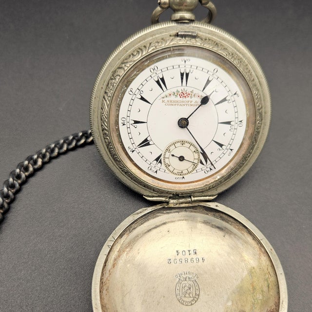 Antique Pocket Watch by K. Serkisoff, 1890s For Sale - Image 4 of 6