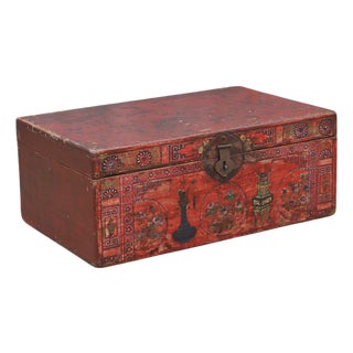 Antique Chinese Painted Chest For Sale