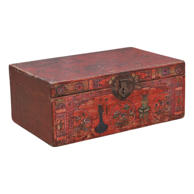 Antique Chinese Painted Chest For Sale