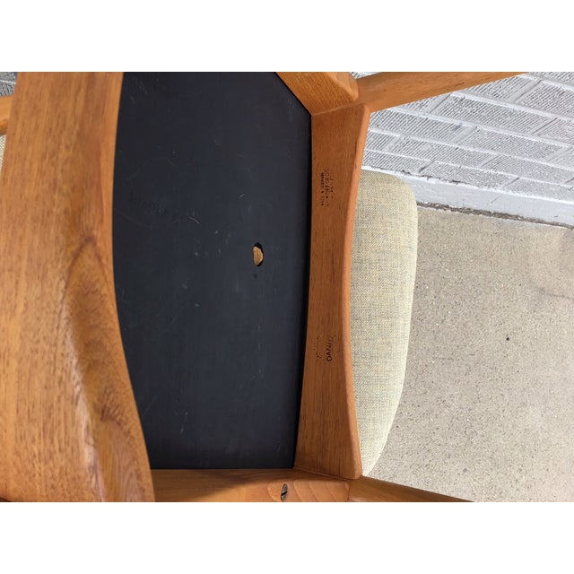 1960's Mid-Century Modern Solid Teak Dining Set, 2 Leaves With 6 Chairs For Sale - Image 11 of 12