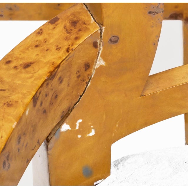 Biedermeyer Dining Table With One Leaf and Six Matching Dining Chairs With Blue Upholstery For Sale - Image 15 of 16