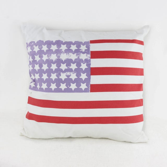 Distressed Americana Flag Pillow For Sale - Image 9 of 9