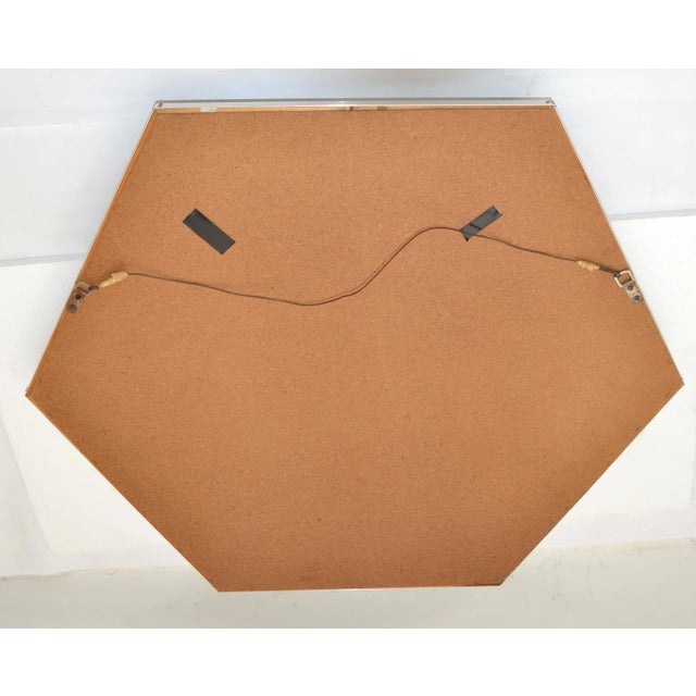 Thayer Coggin by Milo Baughman 1976 Diamond Shaped Faceted Octagonal Nickel Wall Mirror For Sale - Image 11 of 13