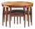 Hans Olsen for Frem Rojle Mid Century Expanding Teak Dining Table With 4 Nesting Chairs For Sale