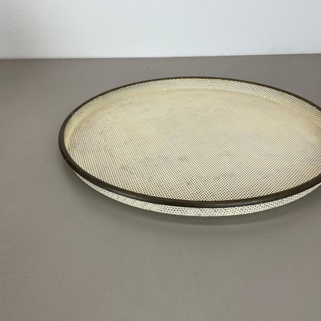 Mathieu Matégot Large Vintage Metal Brass Tray in the style of Mathieu Matégot, 1950s For Sale - Image 4 of 18