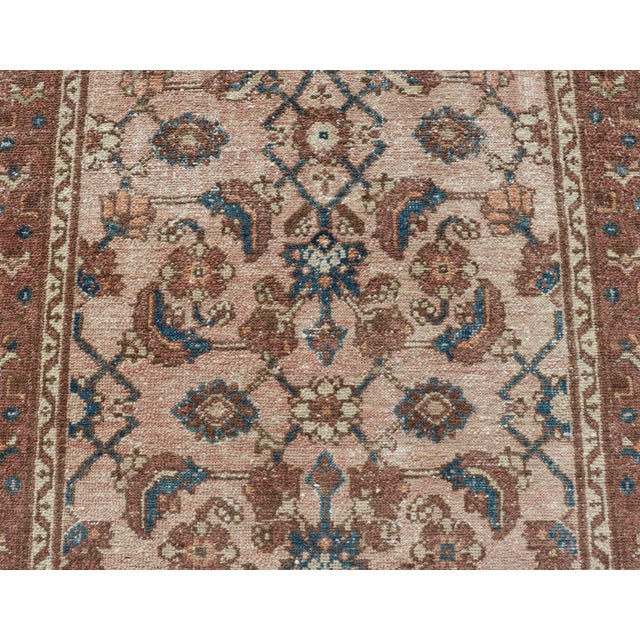 Antique Persian Hamadan Rug in Wool With All-Over Sub-Geometric Design For Sale In Atlanta - Image 6 of 12