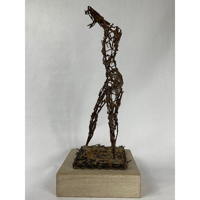 Abstract Clyde Ball Bronze Metal Stick Abstract Figure For Sale - Image 3 of 9