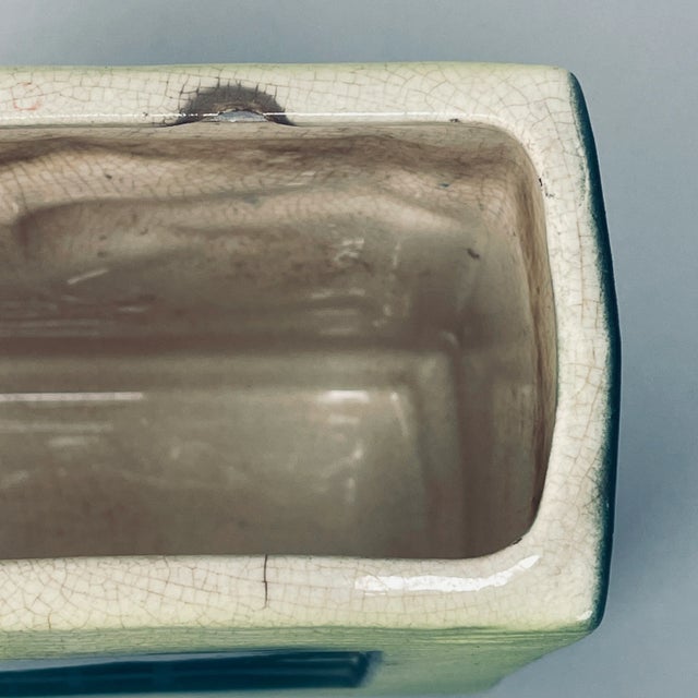 Vintage Mid-Century Modern Royal Copley Springbok Gazelle Rectangular Ceramic Flower Vase Deco For Sale - Image 11 of 13