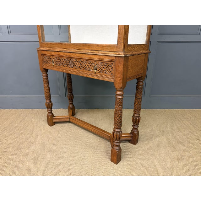 Carved Oak Display Cabinet, 1910 For Sale - Image 11 of 18
