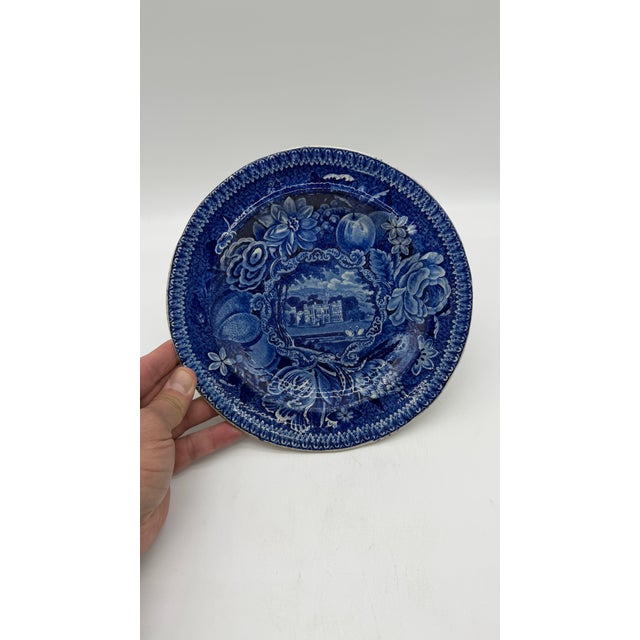 A Blue Dark Transfer Decorated Staffordshire Plate "Warleigh House, Somersetshire", by Ralph Hall, Circa 1830's For Sale - Image 13 of 13