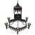 Early 21st Century Black Tole Pagoda Style Tower Chandelier With Gold Accents For Sale - Image 5 of 12