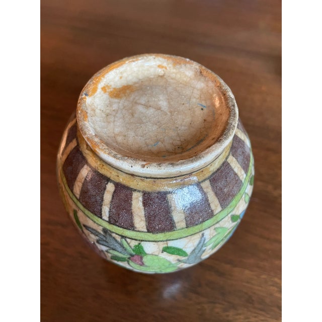 Traditional Antique Persian Qajar Iznik Polychrome Vase For Sale - Image 3 of 4