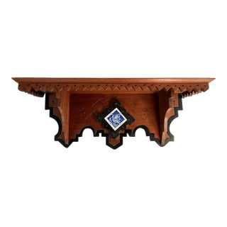 Walnut Eastlake Victorian Clock Shelf For Sale