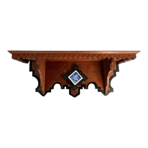 Walnut Eastlake Victorian Clock Shelf