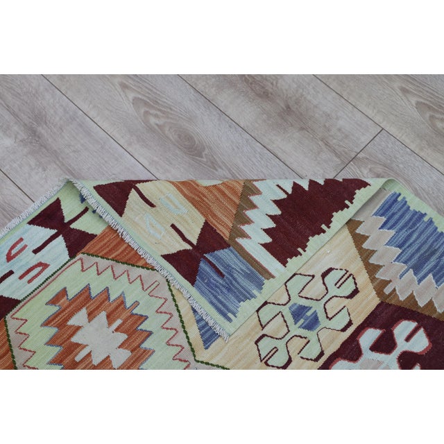 Cream 1990s Scandinavian Cream Hand Knotted Kilim For Sale - Image 8 of 9