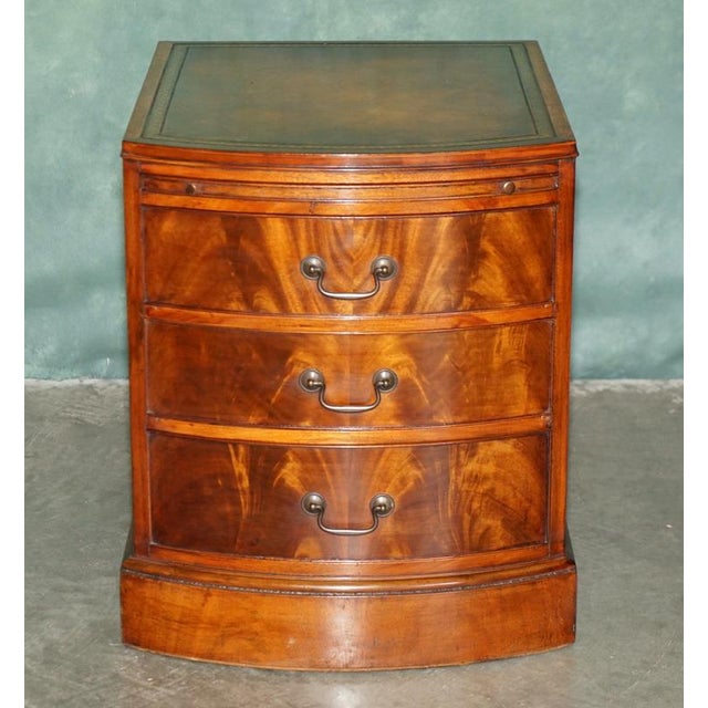 Regency Flamed Hardwood Bedside Chests of Drawers with Leather Tops, Set of 2 For Sale - Image 4 of 18