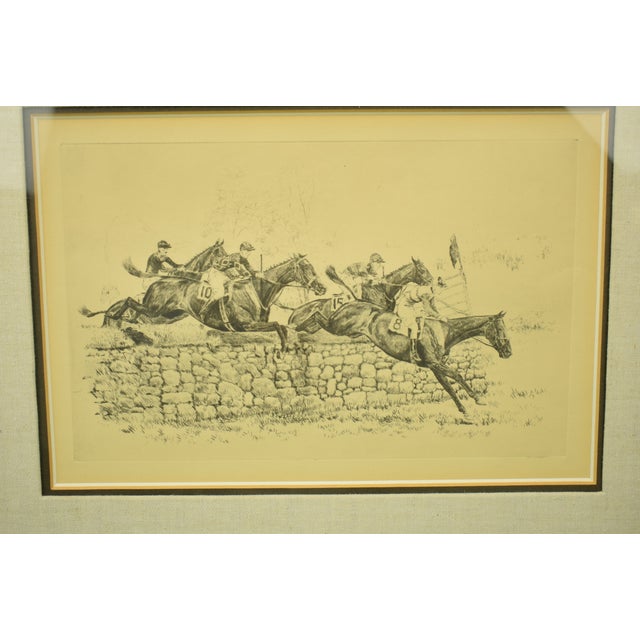 Mid 20th Century Paul Brown Steeplechase Drypoint Reproduction For Sale - Image 4 of 5