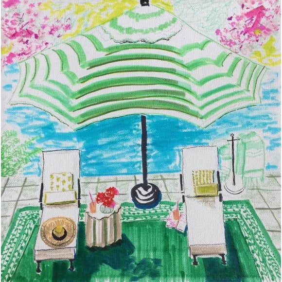 Poolside Shann Spishak Expressionist Fine Art Giclee Print For Sale