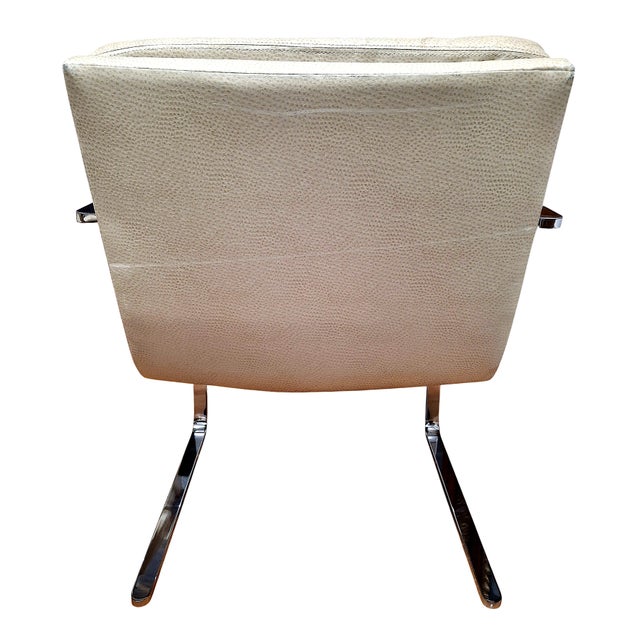 A Set of Six Mid-Century Modern Leather and Flat-Bar Chrome Lounge Chairs For Sale - Image 10 of 15