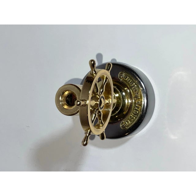 Brass Solid Brass Antique Ship Wheel Cigar Cutter For Sale - Image 8 of 9